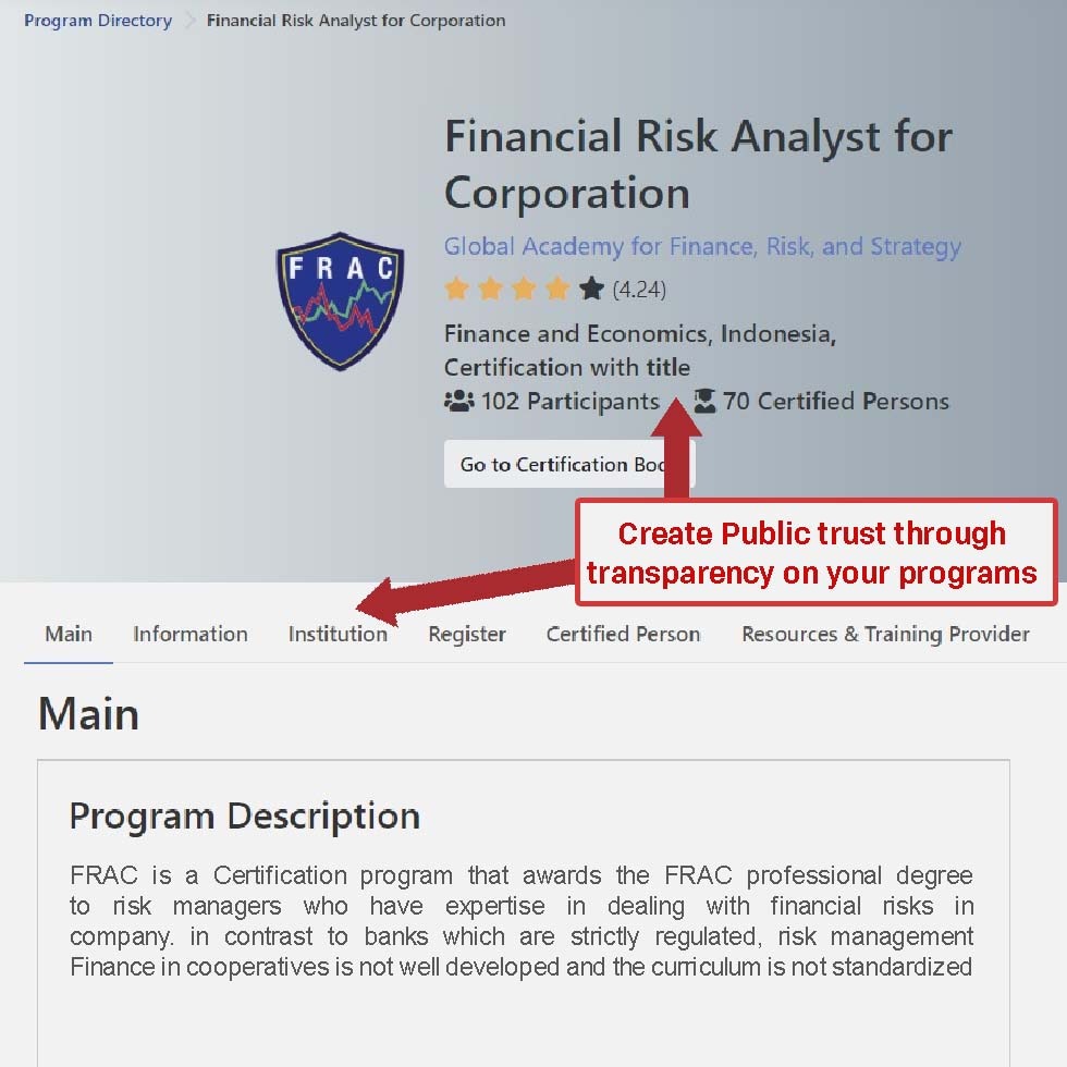 Build trustworthiness on your programs through public visibility
